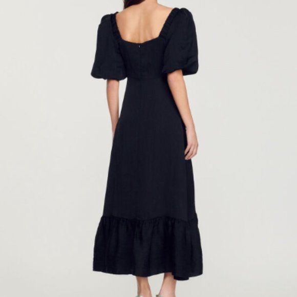 Sandro Falbala Dress in Black with Rhinestones - Picture 4 of 7